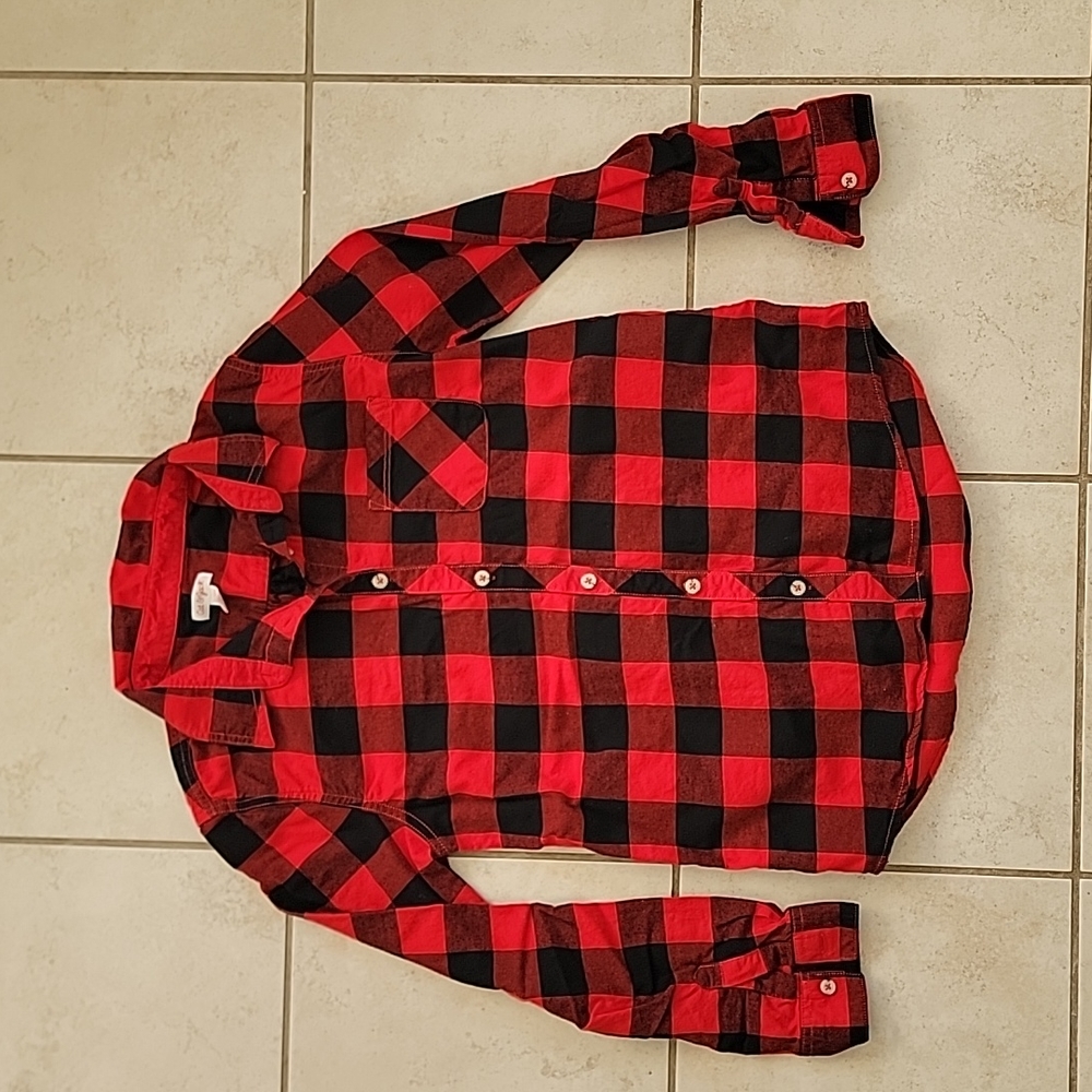 Boys cat & jack xl (14-16) red Buffalo plaid